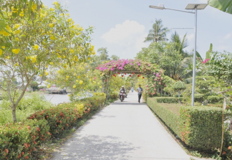 Chi bộ ấp Cây Gõ vận động Nhân dân xây dựng tuyến đường sáng - xanh - sạch - đẹp.