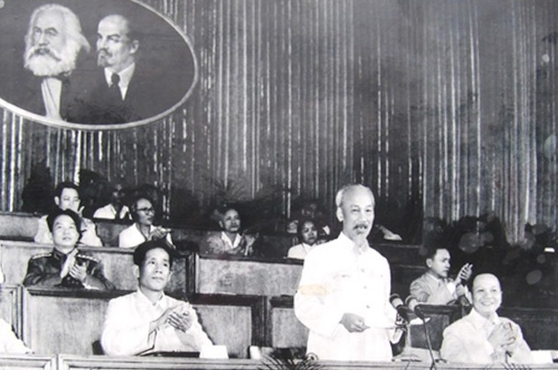 Chủ tịch Hồ Chí Minh phát biểu tại Đại hội đại biểu toàn quốc lần thứ III của Đảng, ngày 5/9/1960. Ảnh: TL