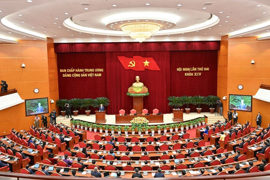 Hội nghị lần thứ hai Ban Chấp hành Trung ương Đảng khóa XIV. Ảnh: TL